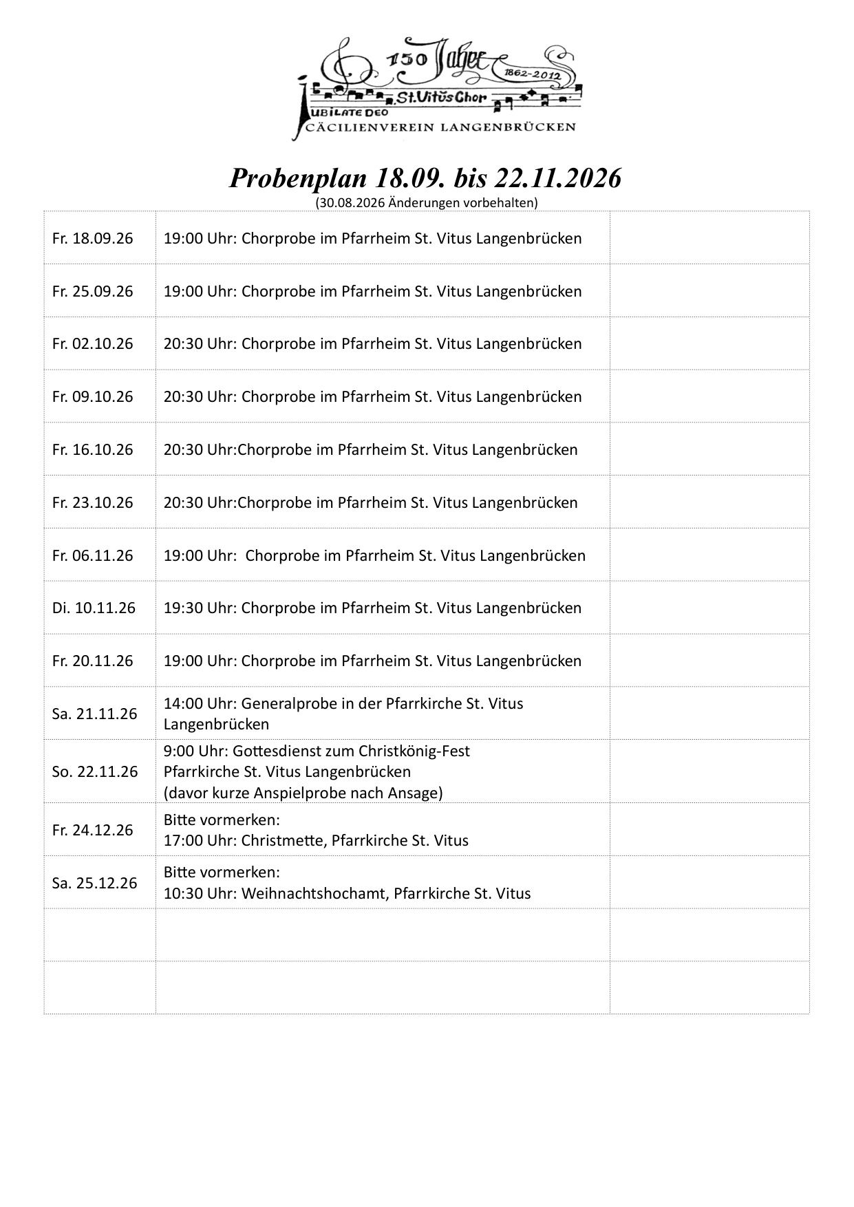 Probenplan